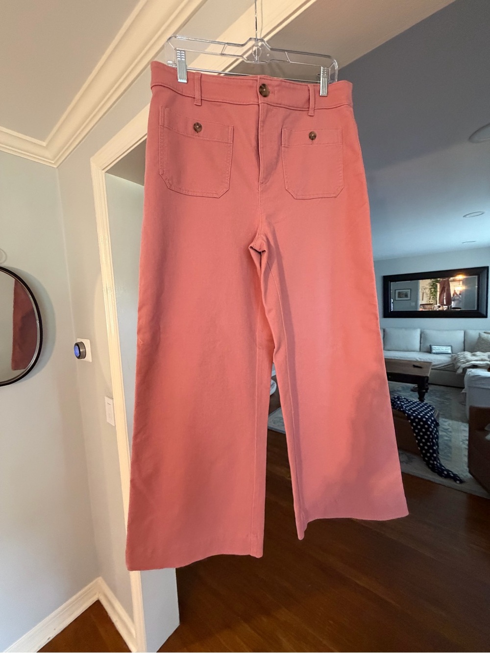 LOFT Wide-Leg High-Rise Pants in Dusty Rose Pink-Palmer wide leg pant.